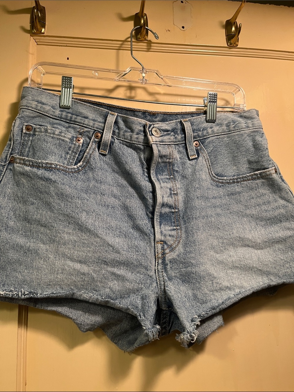 Levi's Light Blue High-Rise Denim Cutoff Shorts